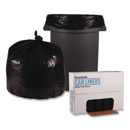 Recycled Low-Density Polyethylene Can Liners, 33 gal, 1.6 mil, 33" x 39", Black, Perforated, 10 Bags/Roll, 10 Rolls/Carton