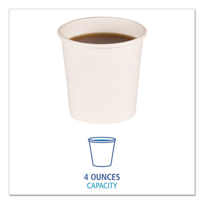 Paper Hot Cups, 4 oz, White, 50/Sleeve, 20 Sleeves/Carton
