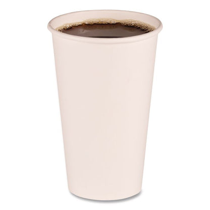 Paper Hot Cups, 16 oz, White, 50/Sleeve, 20 Sleeves/Carton