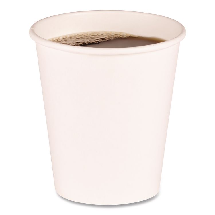 Paper Hot Cups, 10 oz, White, 50/Sleeve, 20 Sleeves/Carton