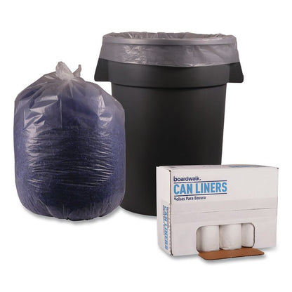Recycled Low-Density Polyethylene Can Liners, 56 gal, 1.4 mil, 43" x 47", Clear, Perforated, 10 Bags/Roll, 10 Rolls/Carton