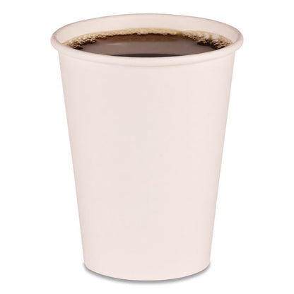 Paper Hot Cups, 12 oz, White, 50/Sleeve, 20 Sleeves/Carton