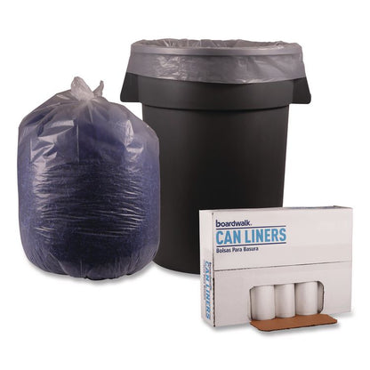 Recycled Low-Density Polyethylene Can Liners, 56 gal, 1.1 mil, 43" x 47", Clear, Perforated, 10 Bags/Roll, 10 Rolls/Carton
