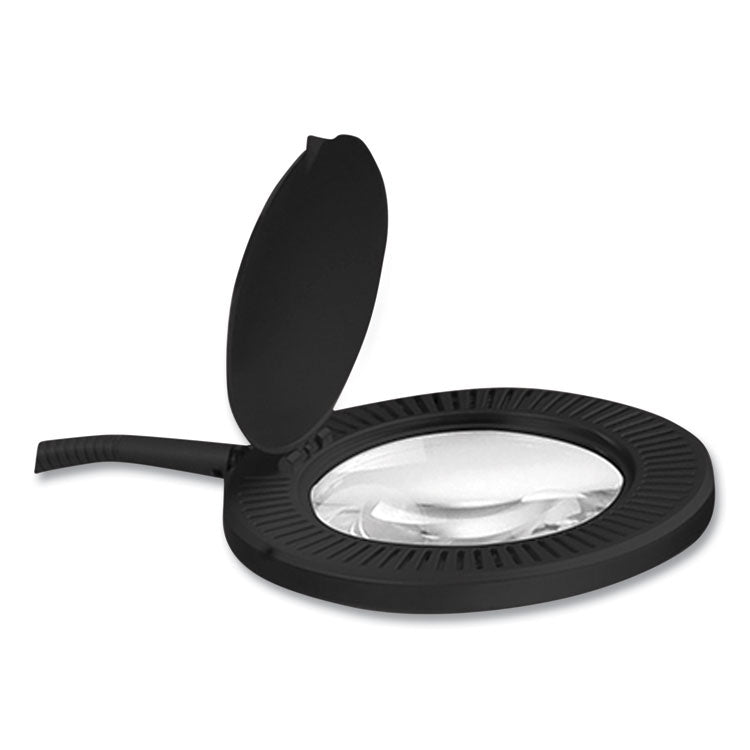 Clamp-On, 3 Diopter LED Desktop Magnifier, 6.88w x 16.63d x 16.75h, Black