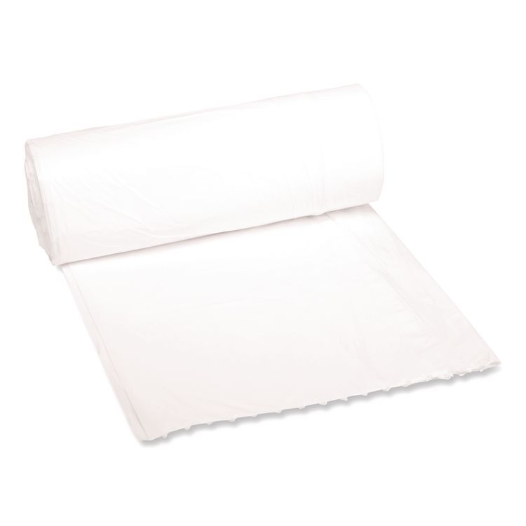 Low-Density Waste Can Liners, 16 gal, 0.4 mil, 24" x 32", White, Perforated Roll, 25 Bags/Roll, 20 Rolls/Carton