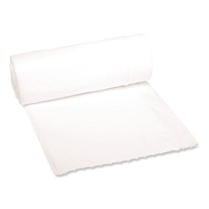 Low-Density Waste Can Liners, 16 gal, 0.4 mil, 24" x 32", White, Perforated Roll, 25 Bags/Roll, 20 Rolls/Carton