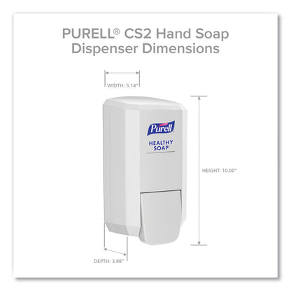 CS2 Hand Sanitizer Dispenser, 1,000 mL, 5.14 x 3.83 x 10, White, 6/Carton