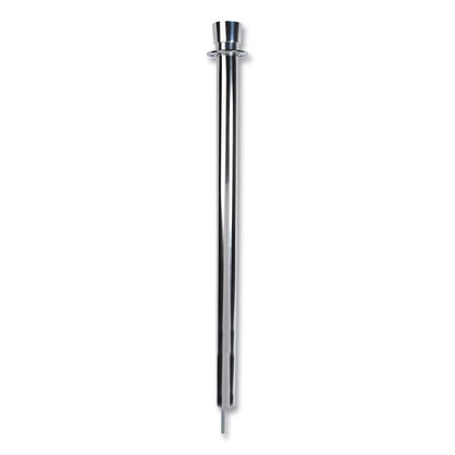 Crowd Control Posts, Polished Chrome, 41" High, Silver, 2/Box