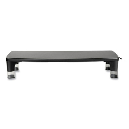 Monitor Stand MS100B, 21.6 x 9.4 x 2.7 to 3.9, Black/Clear, Supports 33 lb