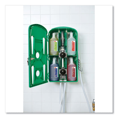 Flow Control System Chemical Dispenser, Action Gap, (4) 0.5 gal, 12.25 x 6.3 x 22.5, Green
