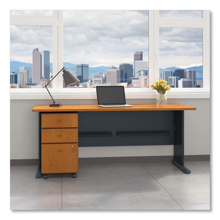 Enterprise Collection Double Pedestal Desk, 70.13" x 28.63" x 29.75", Harvest Cherry, (Box 2 of 2)