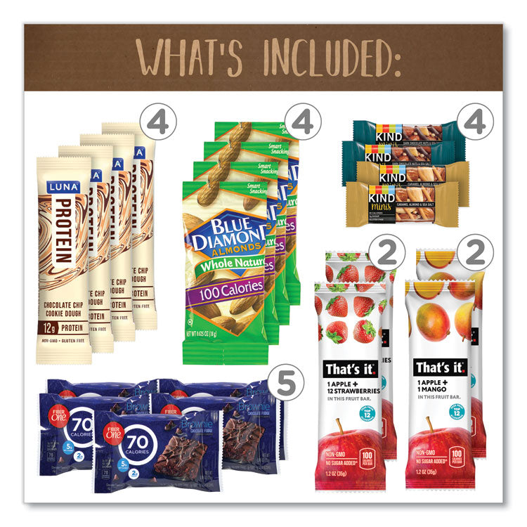 Low Calories Snack Box, 28 Assorted Snacks/Box