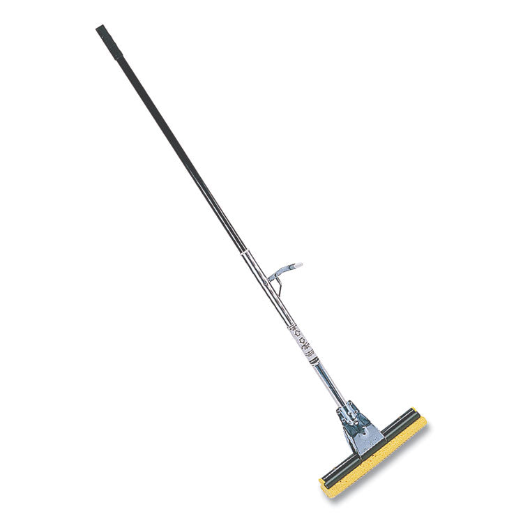 Steel Sponge Mop, 12" Yellow Cellulose Sponge Head, Bronze Steel Handle