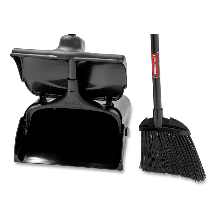 Lobby Pro Upright Dustpan, with Cover, 12.5 x 37, Plastic/Metal, Black