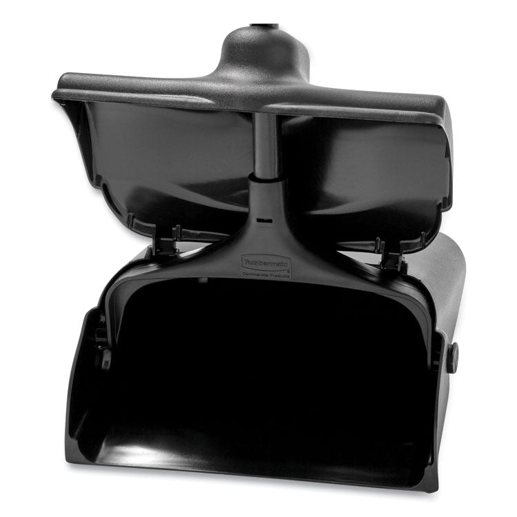 Lobby Pro Upright Dustpan, with Cover, 12.5 x 37, Plastic/Metal, Black