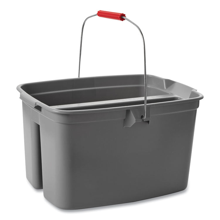 Double Utility Pail, 19 qt, Plastic, Gray
