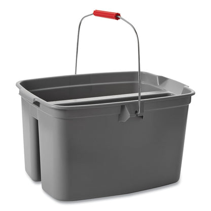 Double Utility Pail, 19 qt, Plastic, Gray
