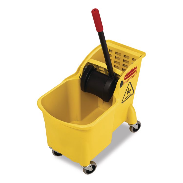 Tandem 31-Quart Bucket/Wringer Combo, Reverse, 31 qt, Yellow