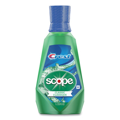 Plus Scope Mouth Rinse, Classic Mint Flavor, 1 L Bottle, 6/Carton