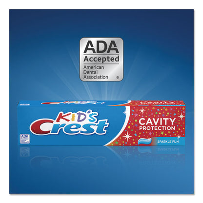 Kids' Sparkle Toothpaste, Bubblegum Flavor, 0.85 oz Tube, 72/Carton