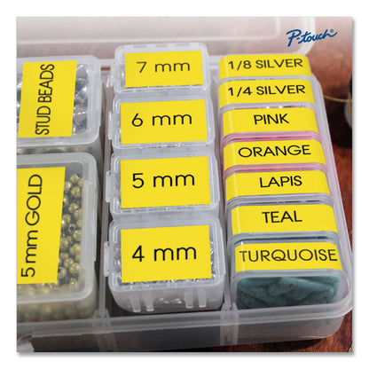 TZe Standard Adhesive Laminated Labeling Tape, 1.4" x 26.2 ft, Black on Yellow