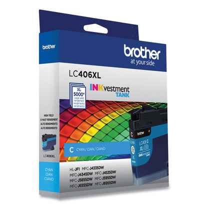LC406XLCS INKvestment High-Yield Ink, 5,000 Page-Yield, Cyan