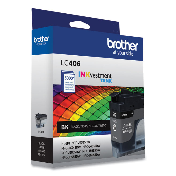 LC406BKS INKvestment Ink, 3,000 Page-Yield, Black