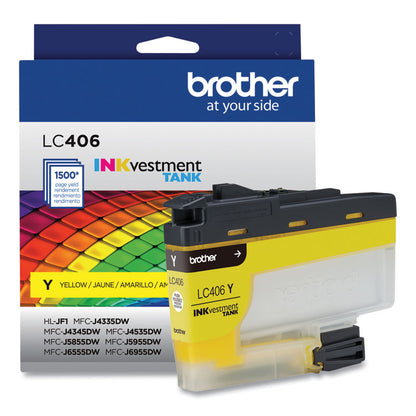 LC406YS INKvestment Ink, 1,500 Page-Yield, Yellow