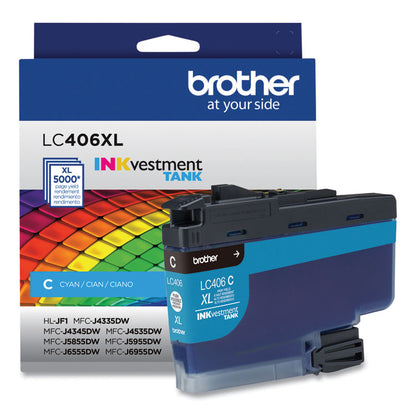 LC406XLCS INKvestment High-Yield Ink, 5,000 Page-Yield, Cyan