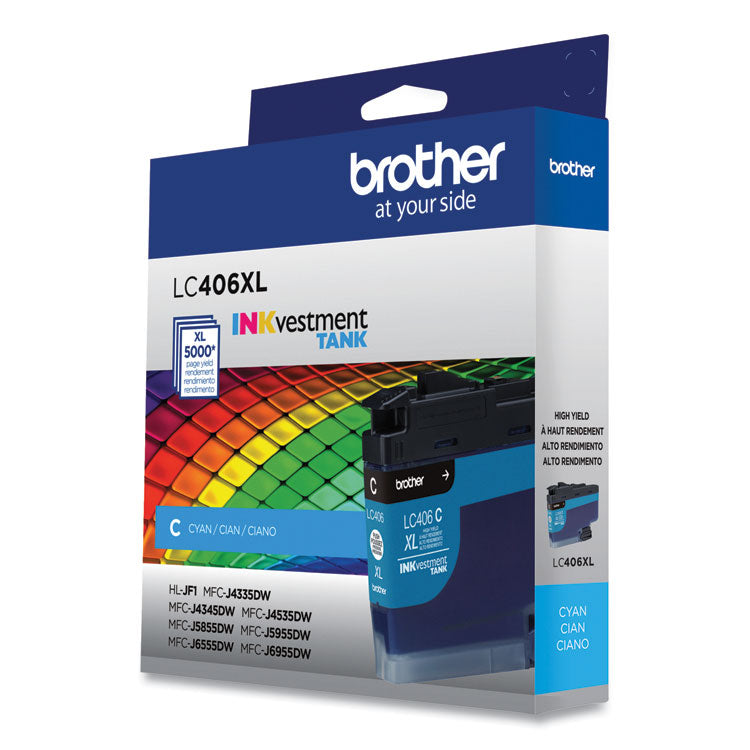LC406XLCS INKvestment High-Yield Ink, 5,000 Page-Yield, Cyan