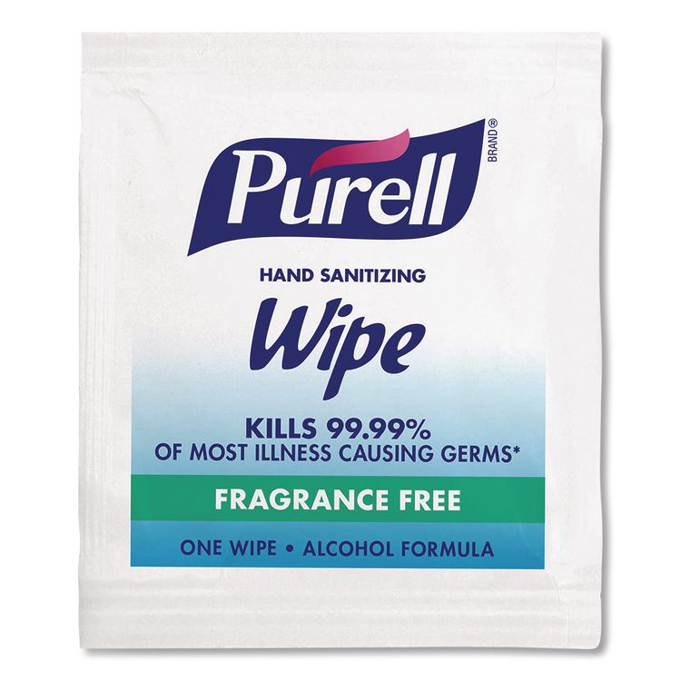 Premoistened Sanitizing Hand Wipes, Individually Wrapped, 5 x 7, Unscented, White, 1,000/Carton