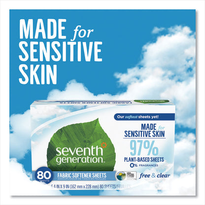 Natural Fabric Softener Sheets, Unscented, 80 Sheets/Box
