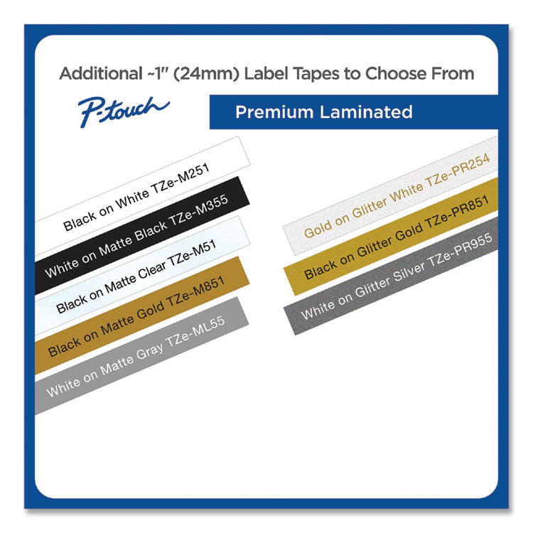 TZe Premium Laminated Tape, 0.94" x 26.2 ft, Black on White