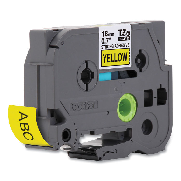 TZe Extra-Strength Adhesive Laminated Labeling Tape, 0.7" x 26.2 ft, Black on Yellow