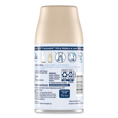 Automatic Air Freshener, Clean Linen, 6.2 oz Spray Can, 6/Carton