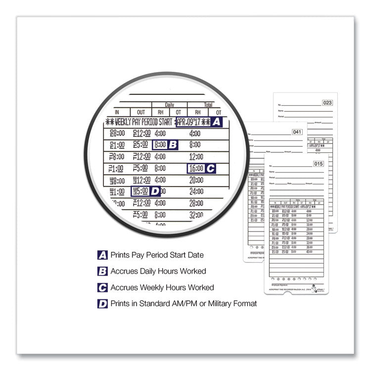ATR480 Time Clock and Accessories Bundle, Digital Display, White/Charcoal