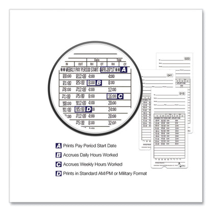 ATR480 Time Clock and Accessories Bundle, Digital Display, White/Charcoal