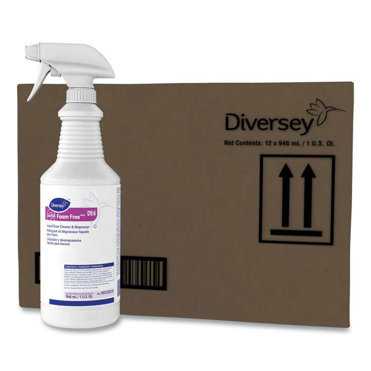 Suma Foam Free D9.6 Liquid Oven Cleaner and Degreaser, 32 oz Bottle, 12/Carton