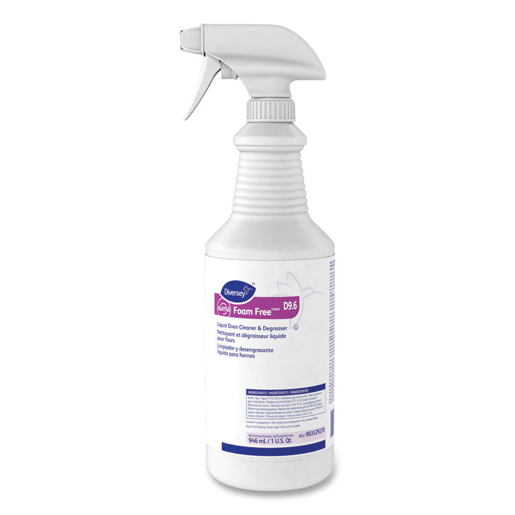 Suma Foam Free D9.6 Liquid Oven Cleaner and Degreaser, 32 oz Bottle, 12/Carton