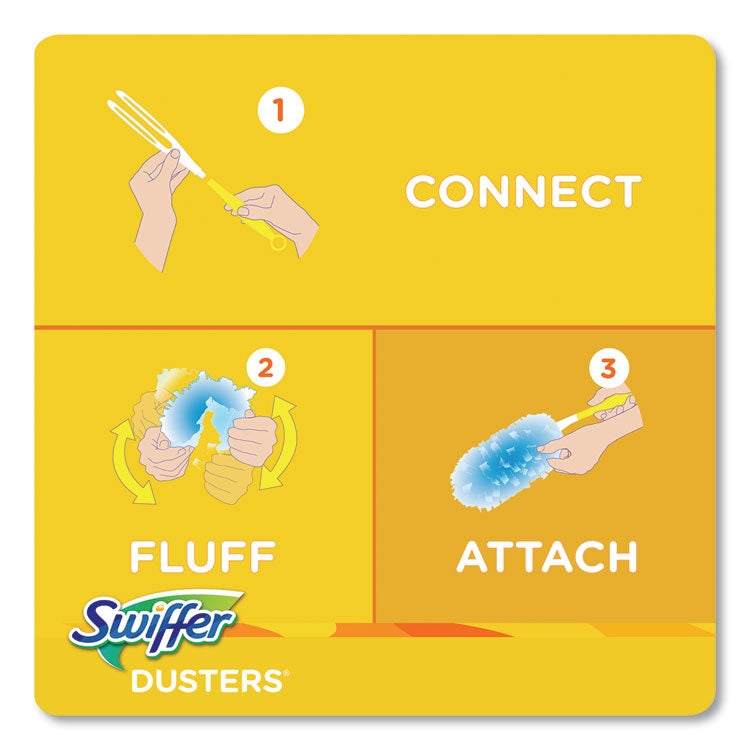 Dusters Refill, Fiber Bristle, Light Blue, 18/Box