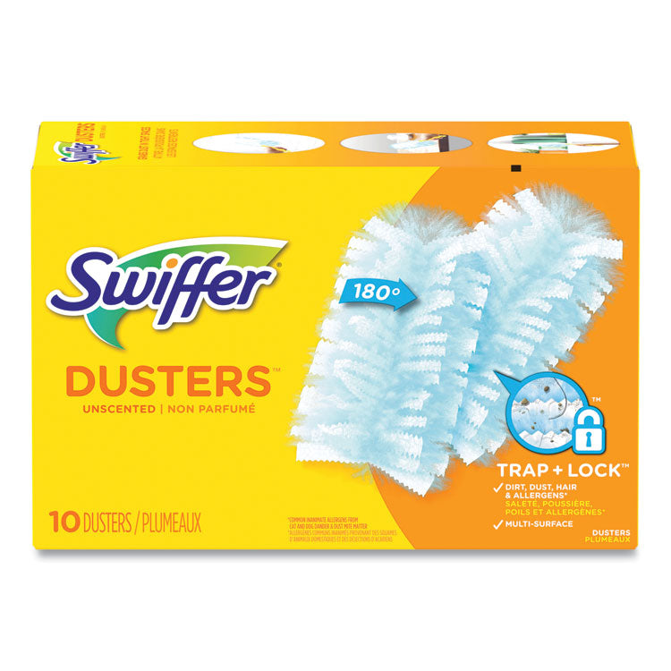 Dusters Refill, Dust Lock Fiber, Unscented, Light Blue, 10/Box, 4 Box/Carton
