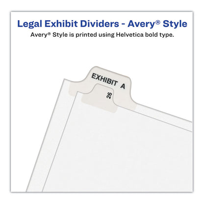 Preprinted Legal Exhibit Side Tab Index Dividers, Avery Style, 25-Tab, 126 to 150, 11 x 8.5, White, 1 Set, (1335)