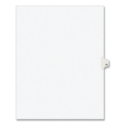 Preprinted Legal Exhibit Side Tab Index Dividers, Avery Style, 10-Tab, 13, 11 x 8.5, White, 25/Pack
