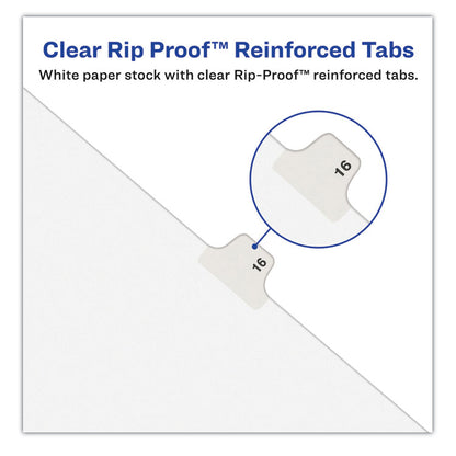 Preprinted Legal Exhibit Side Tab Index Dividers, Avery Style, 10-Tab, 13, 11 x 8.5, White, 25/Pack