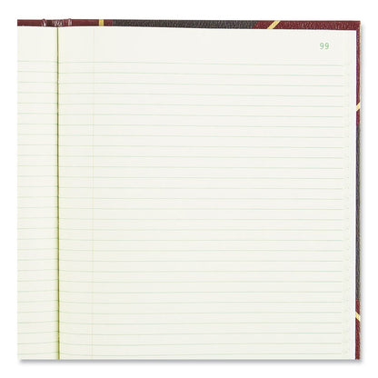 Texthide Eye-Ease Record Book, Black/Burgundy/Gold Cover, 10.38 x 8.38 Sheets, 300 Sheets/Book