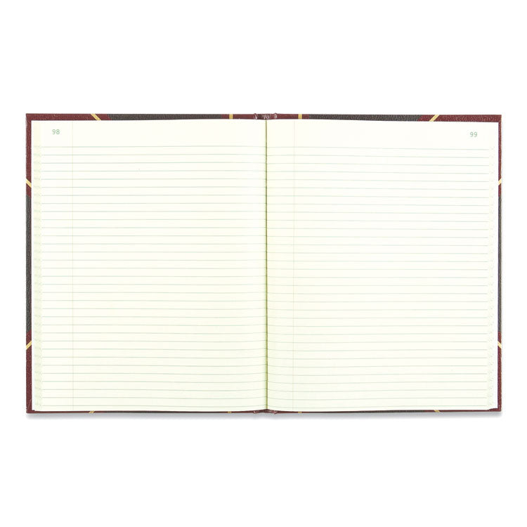 Texthide Eye-Ease Record Book, Black/Burgundy/Gold Cover, 10.38 x 8.38 Sheets, 300 Sheets/Book