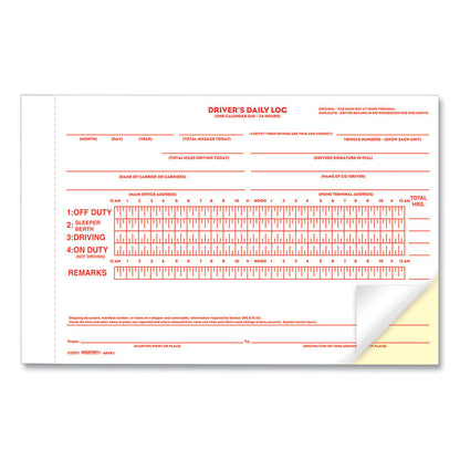 Driver's Daily Log Book with Daily Record and Hours Summary, Two-Part Carbonless, 7.88 x 5.5, 31 Forms Total