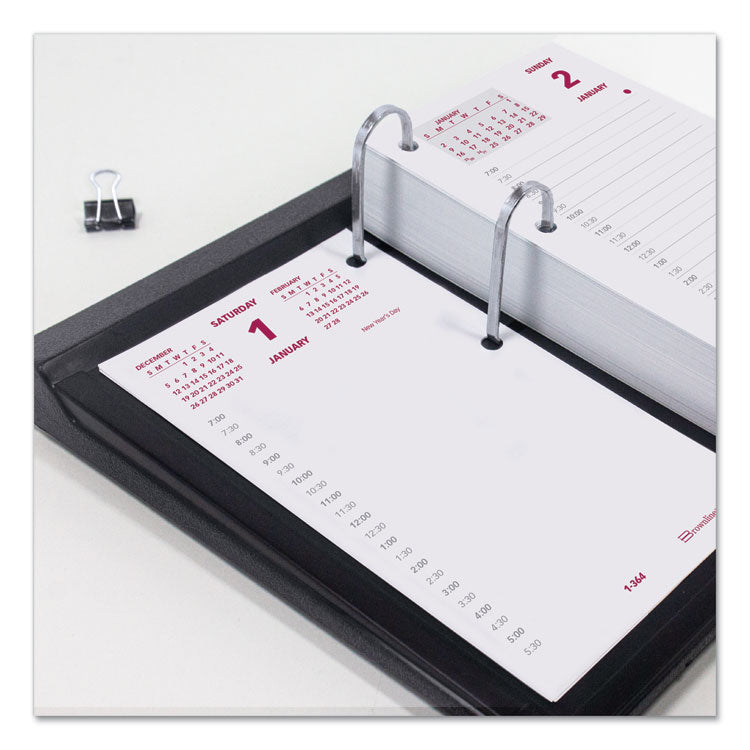 Daily Calendar Pad Refill, 6 x 3.5, White/Burgundy/Gray Sheets, 12-Month (Jan to Dec): 2026