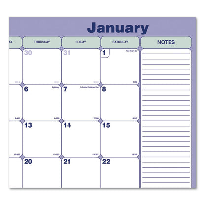 Monthly Desk Pad Calendar, 21.25 x 16, White/Blue/Green Sheets, Black Binding, Black Corners, 12-Month (Jan to Dec): 2026