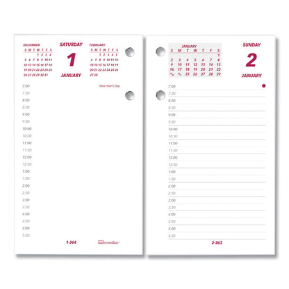 Daily Calendar Pad Refill, 6 x 3.5, White/Burgundy/Gray Sheets, 12-Month (Jan to Dec): 2026
